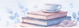 Teacup and stacked books